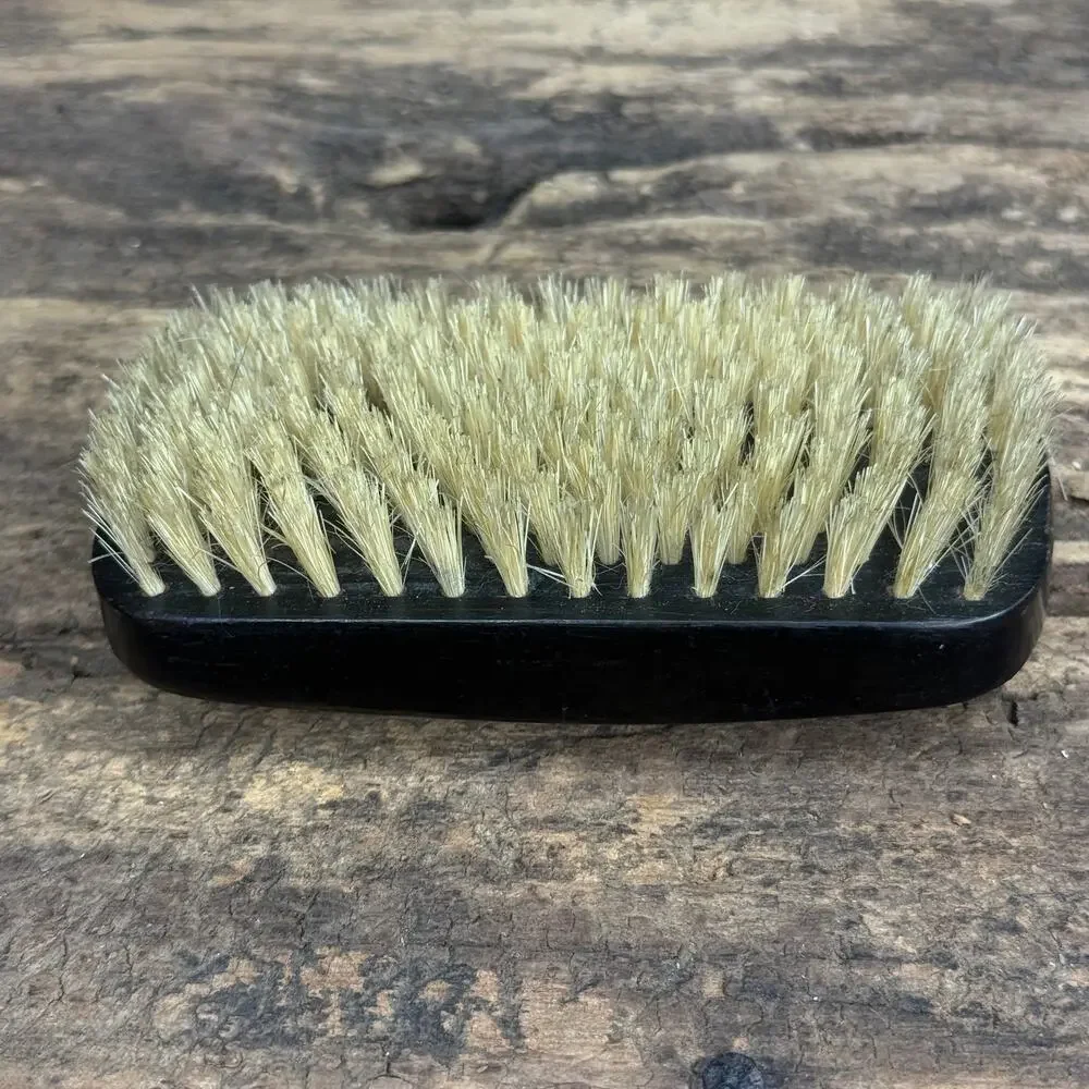 Vintage Real Ebony Pure Bristle Sterilized Grooming Clothes Brush Military Style